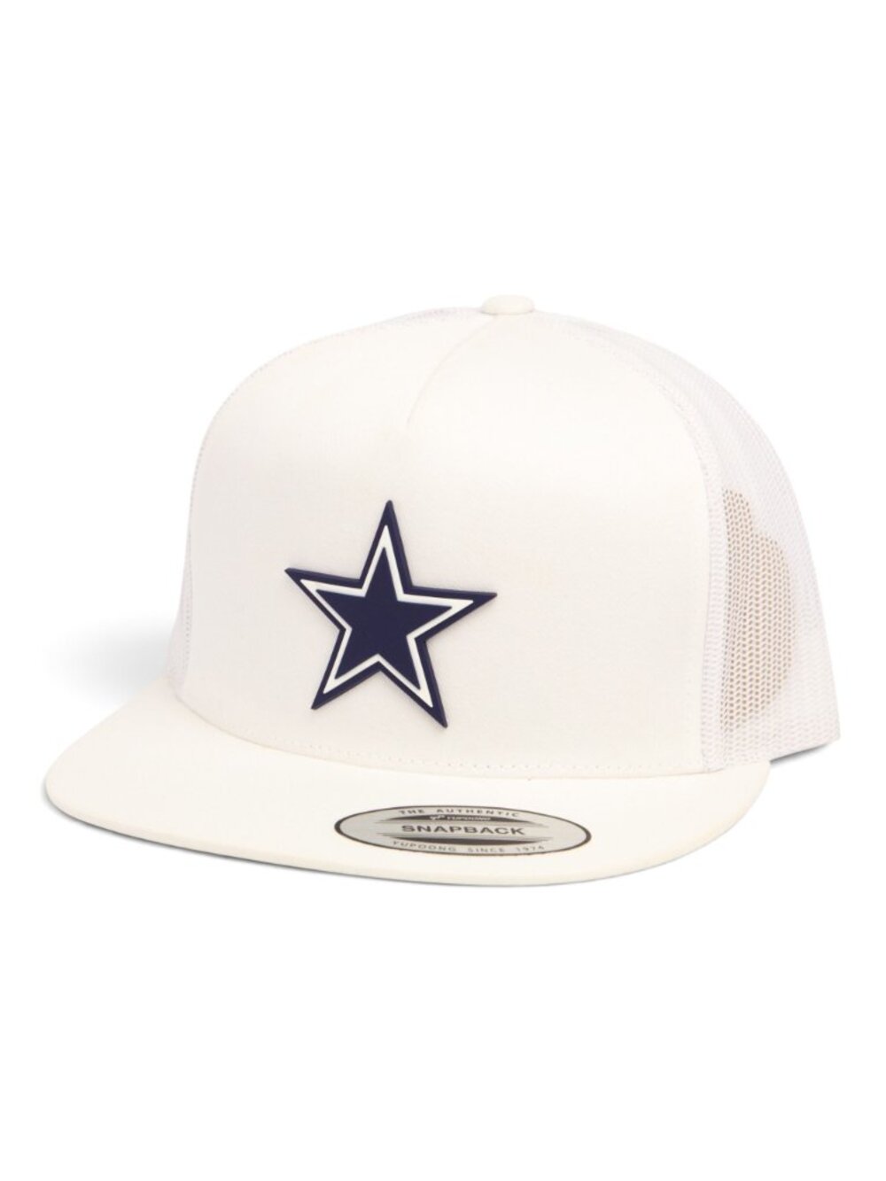 Dallas Cowboys 3D YP Snapback Flat Bill Trucker Hat- White